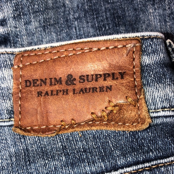 Denim & Supply Cropped Distressed Denim Blue Jeans 30" Waist - Picture 5 of 7